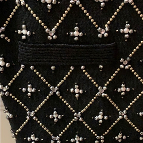 Classic Black with Pearl Detail SZ S Black Sweater - Picture 5 of 6